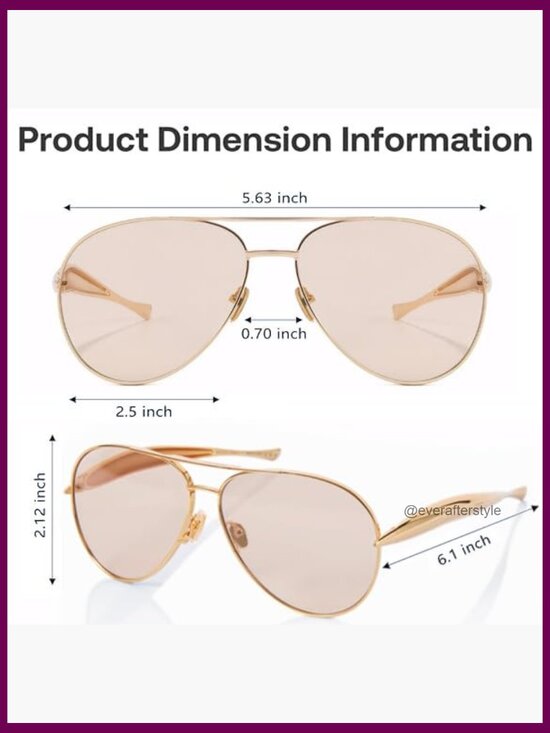 Oversized Aviator Sunglasses Metal Frame Polarized Lenses Retro Style main image 4
